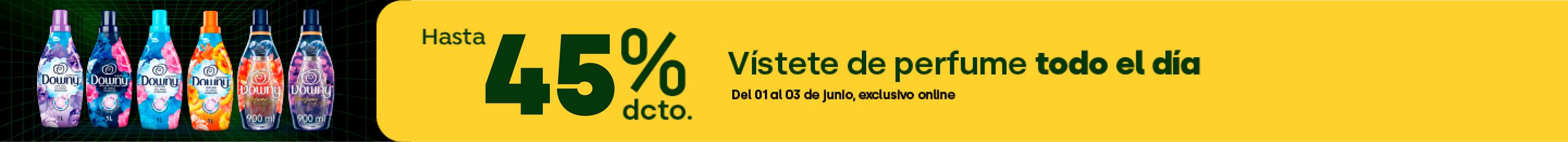 Huincha home proveedor - P&G - CYBER Suavizante Downy hasta 45% dcto - 01-06-2026 al 03-06-2026