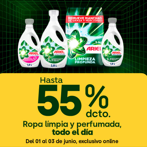 Hasta 55% dcto. Ariel