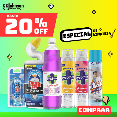 Hasta 20% dcto. Lysoform y Mr.Músculo