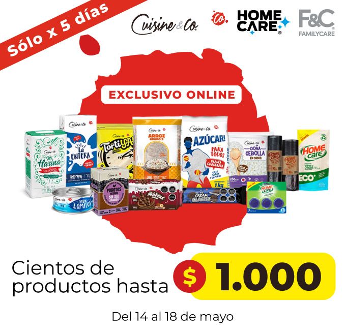 Excl ecomm cientos de productos hasta 1.000 Cuisine & Co 14 05 2026 al 18 05 2026