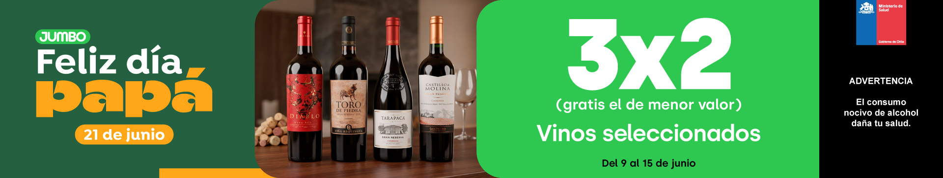 Ciclos - Vinos seleccionados 3X2 (gratis el de menor valor) - 09-06-2026 al 15-06-2026