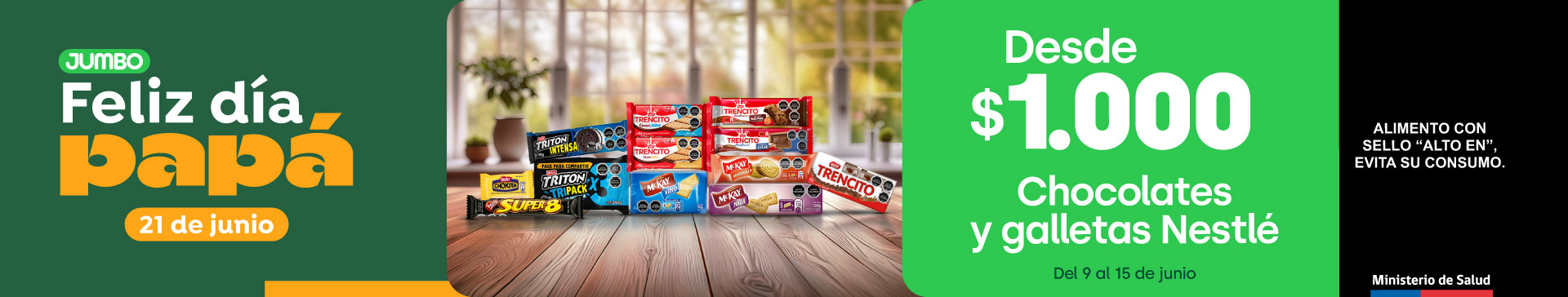 Banner ppal proveedor - NESTLÉ - CHOCOLATES Y GALLETAS desde $1.000 - 09-06-yyyy al 15-06-yyyy