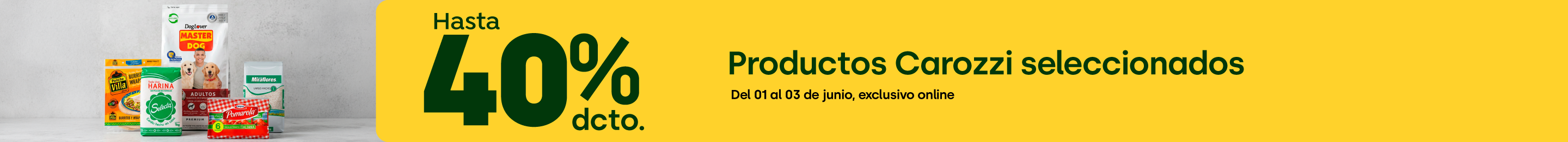 Cyber - PRODUCTOS CAROZZI SELECCIONADOS HASTA 40% DCTO - 01-06-yyyy al 03-06-yyyy