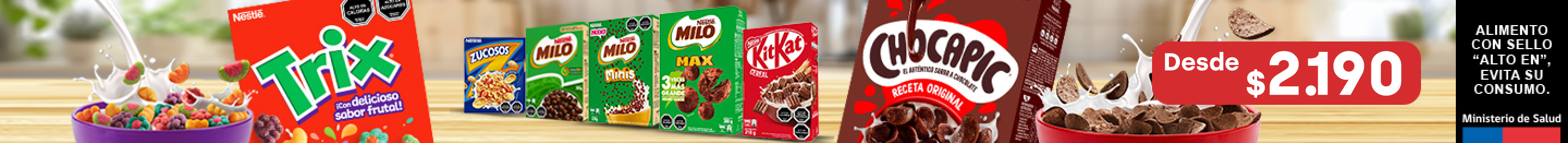 Huincha home proveedor - NESTLÉ - CEREALES desde $2190 - 23-06-yyyy al 29-06-yyyy