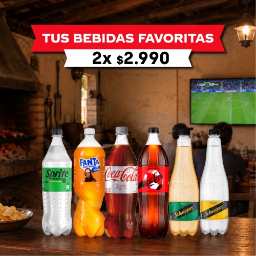 2x $2.990 Bebidas seleccionadas 1.5L