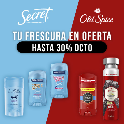 Desodorantes Secret y Old Spice