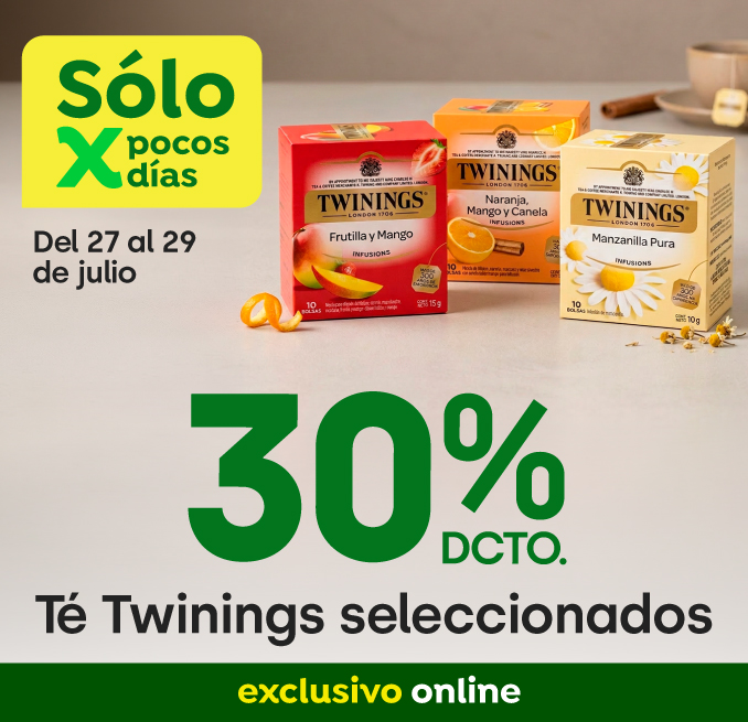 Bombazo excl ecomm - TE TWININGS SELECCIONADOS 30% DCTO - 27-07-2026 al 29-07-2026